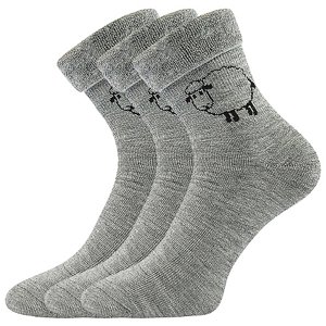 BOMA Ponožky z ovčej kože svetlo šedé melé 3 páry 35-38 EU 117991