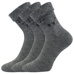 BOMA Ponožky z ovčej kože tmavosivé melé 3 páry 35-38 EU 117990