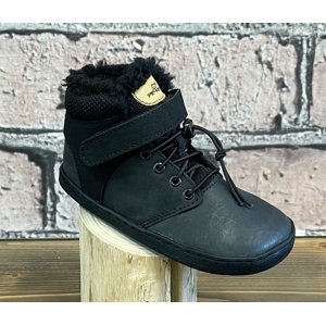 Pegres Barefoot BF40 Detské zimné členkové topánky čierne 34