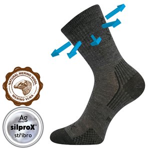 VOXX ponožky Optimalik tmavo šedé 3 páry 30-34 EU 119938
