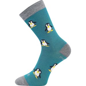 VOXX ponožky Penguinik modro-zelené 1 pár 35-38 EU 120127