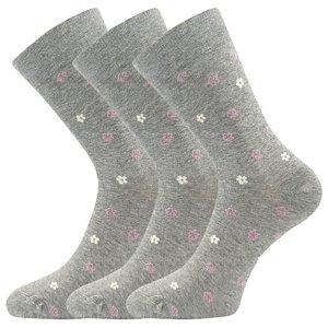 Ponožky LONKA Flowrana grey melé 3 páry 35-38 EU 120096