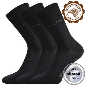 Ponožky LONKA Dewool black 3 páry 39-42 100567