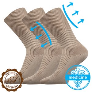 LONKA ponožky Zdravan beige 3 páry 35-37 109566