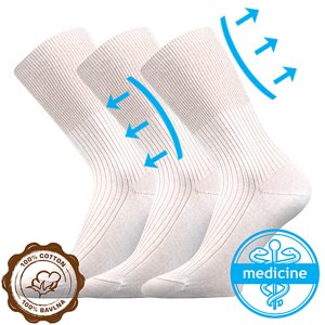 LONKA ponožky Zdravan white 3 páry 35-37 109568