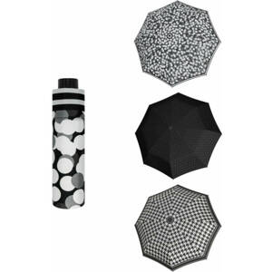 Doppler Havanna Fiber BlackWhite Dámsky ultraľahký mini dáždnik vzor 1 722365BW01