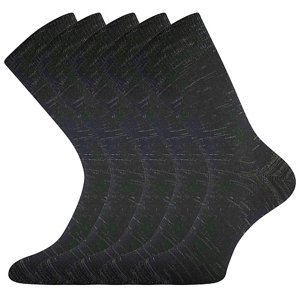 Ponožky LONKA KlimaX black melier 5 párov 43-46 103028