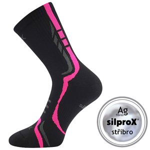 VOXX Thorx ponožky čierno-ružové 1 pár 35-38 118256