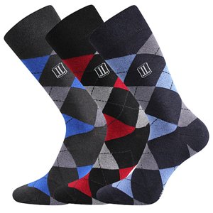 LONKA ponožky Dikarus kockované/mix B 3 páry 43-46 114218