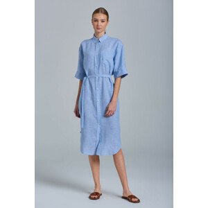 ŠATY GANT D2. LINEN CHAMBRAY SHIRT DRESS modrá 38