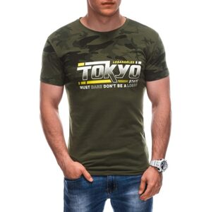 Khaki tričko s nápisom Tokyo S1925
