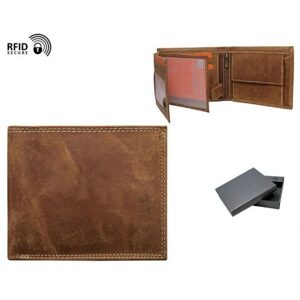 Štýlová kožená hnedá pánska peňaženka