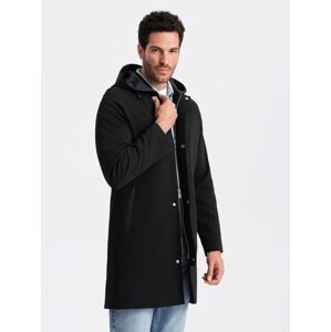 Trendy čierny pánsky kabát V2 COSC-0112