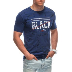 Módne tmavo modré tričko s potlačou S1938