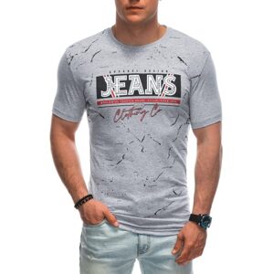 Šedé tričko s nápisom JEANS S1937