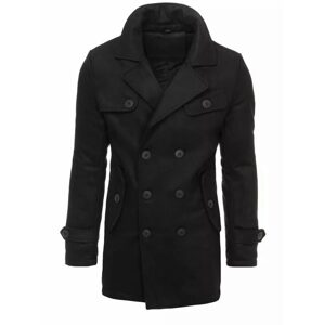 Dvojradový kabát v čiernej farbe