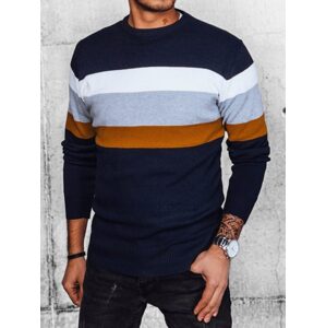 Trendy granátový sveter s pruhmi viacerých farieb
