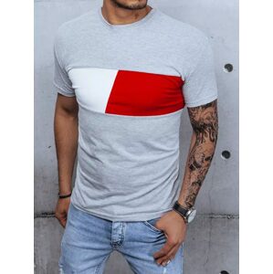 Štýlové kontrastné tričko v svetlošedej farbe
