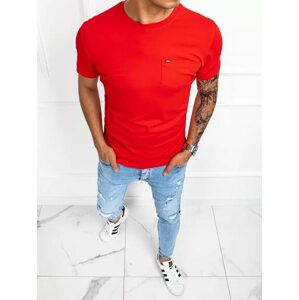 Bavlnené červené tričko s náprsným vreckom