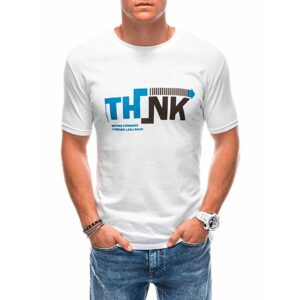 Trendy biele tričko s nápisom Think S1898