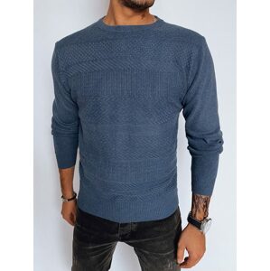 Modrý sveter s trendy prešívaním