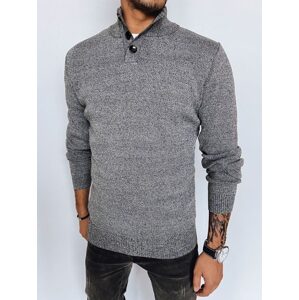 Trendy šedý sveter so zapínaným na gombíky