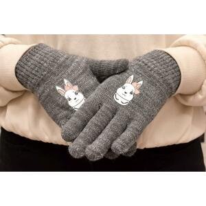 Detské sivé rukavice TORRIE RABBIT