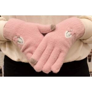 Dámske ružové zimné rukavice MATJIA
