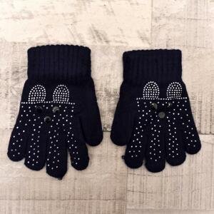 Detské modré zimné rukavice 6-12Y ELLIE