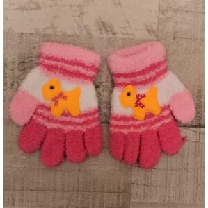 Detské ružové rukavice HAVKO
