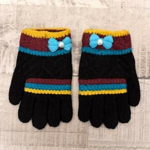 Detské vlnené čierne rukavice RESTALIA