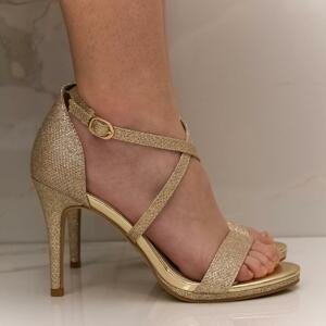Dámske zlaté trblietavé sandále GRISHA