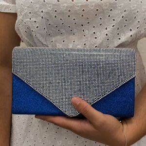 Dámska modrá listová spoločenská kabelka BRUNELLA