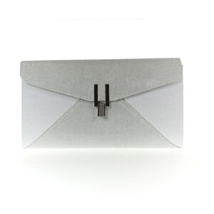 Dámska sivo-biela listová spoločenská kabelka ANDY