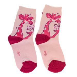 Detské ružové ponožky GIRAFFE