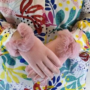 Dámske ružové rukavice VIKY