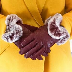 Dámske bordové rukavice EMMA