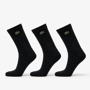 LACOSTE 3-Pack Crew Cut Socks Black
