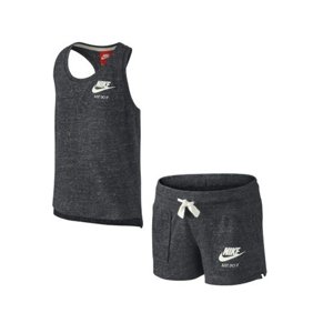 KIDS Nike Gym Vitage Tank And Shorts Set Little Girls Grey 728841-060 - L