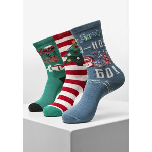 Urban Classics Ho Ho Ho Christmas Socks 3-Pack multicolor - 43–46