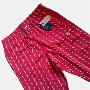 Tepláky Karl Kani Small Signature Ziczac Pinstripe Relaxed Fit Sweatpants dark red/off white - S