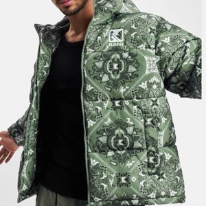 Zimná bunda Karl Kani OG Paisley Puffer Jacket dusty green - L