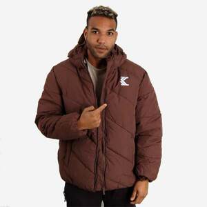 Zimná bunda Karl Kani OG Hooded Puffer Jacket Brown - XL