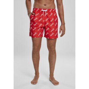 Mr. Tee Coca Cola Logo AOP Swimshorts red - M