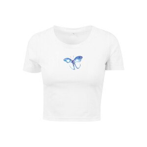 Mr. Tee Ladies Butterfly Cropped Tee white - L