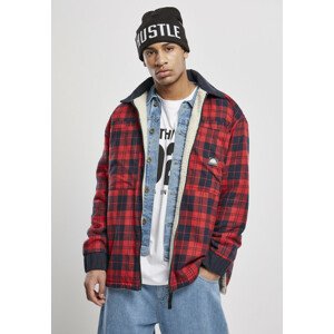Southpole Check Flannel Sherpa Jacket red - M