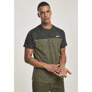 Southpole Color Block Tech Tee marled olive - L