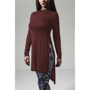 Urban Classics Ladies Fine Knit Turtleneck Long Shirt burgundy - S