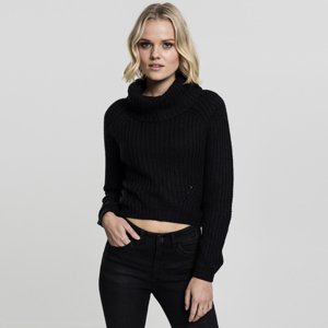 Sveter Urban Classics Ladies Short Turtleneck Sweater black - XL
