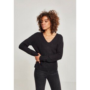 Urban Classics Ladies Back Lace Up Sweater black - 3XL